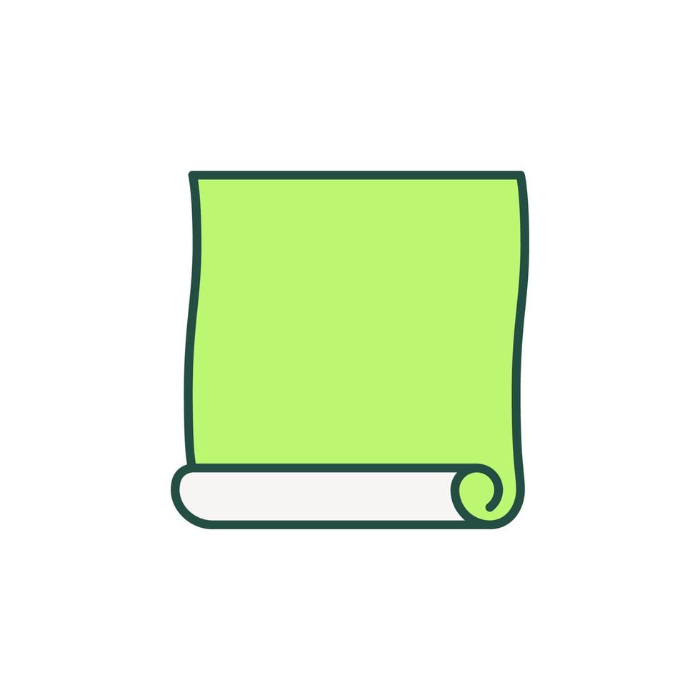 ícone de conceito de vetor de rolo de papel de parede vazio verde