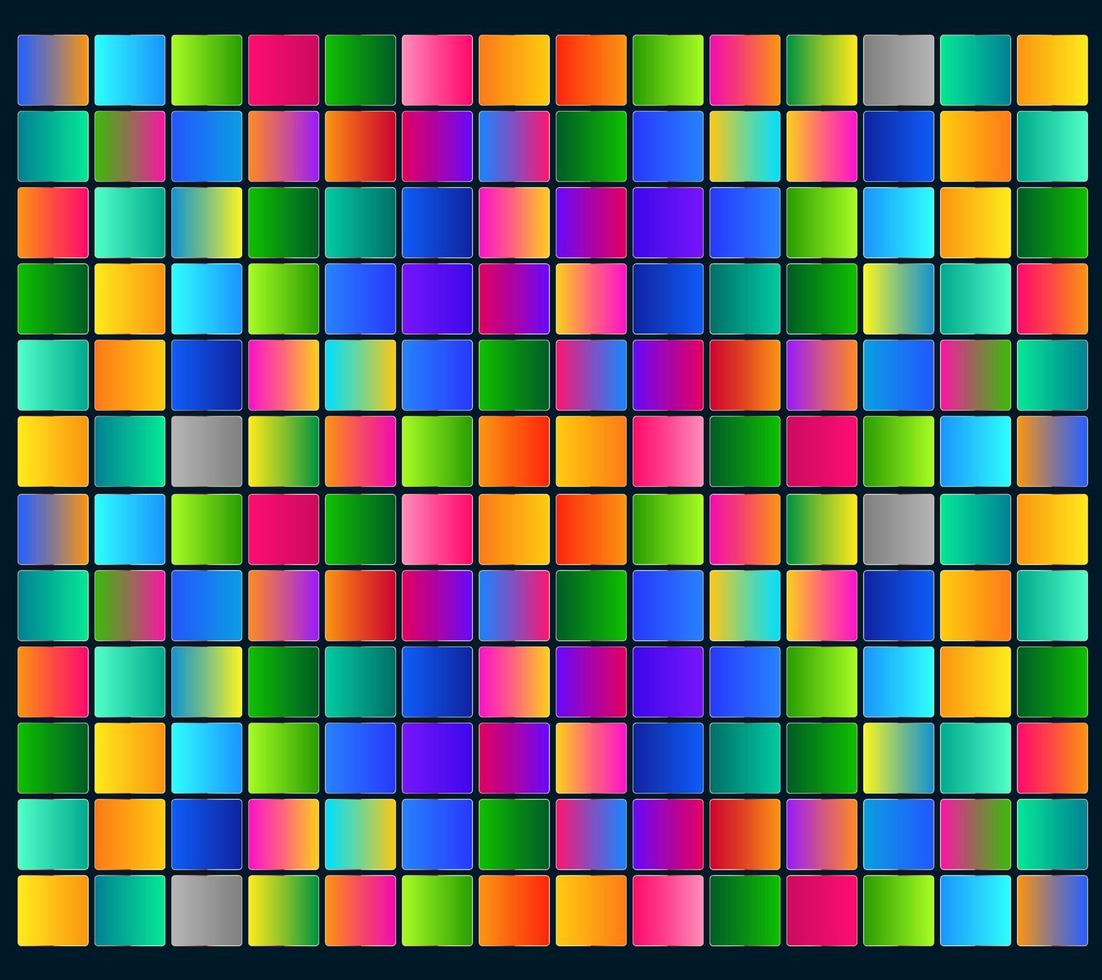 um design de amostra de arco-íris de coleção de gradiente, conjunto de slots coloridos de gradiente e grupos de vetor de coleção de várias cores, ilustração