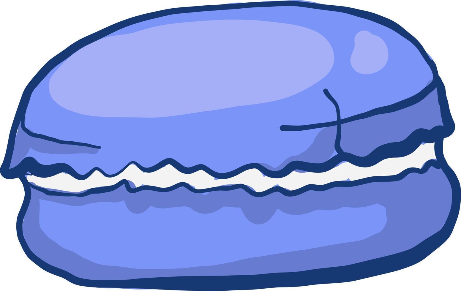 macaroon azul, ilustração, vetor em fundo branco