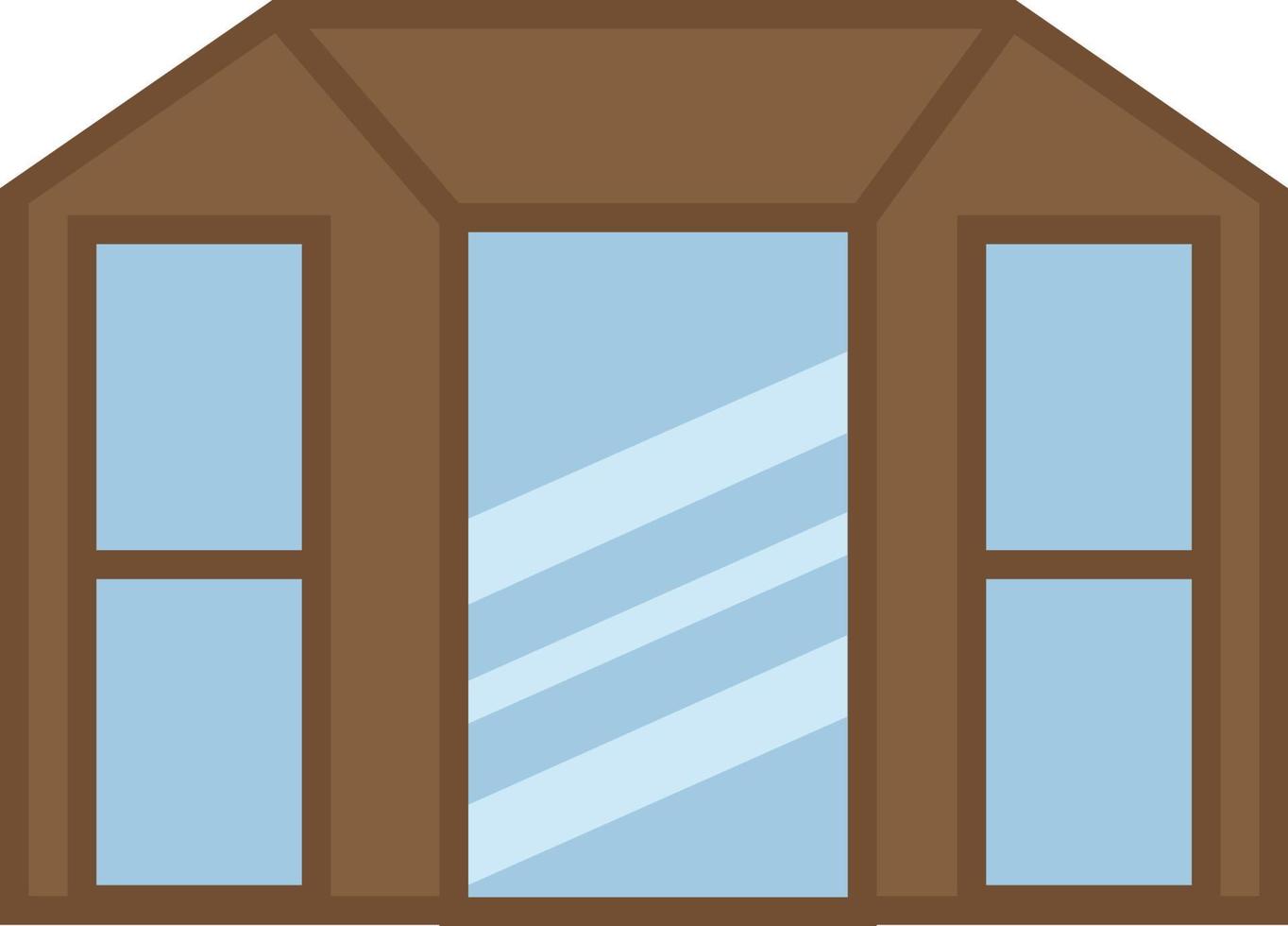 janela de madeira, ilustração, vetor, sobre um fundo branco. vetor