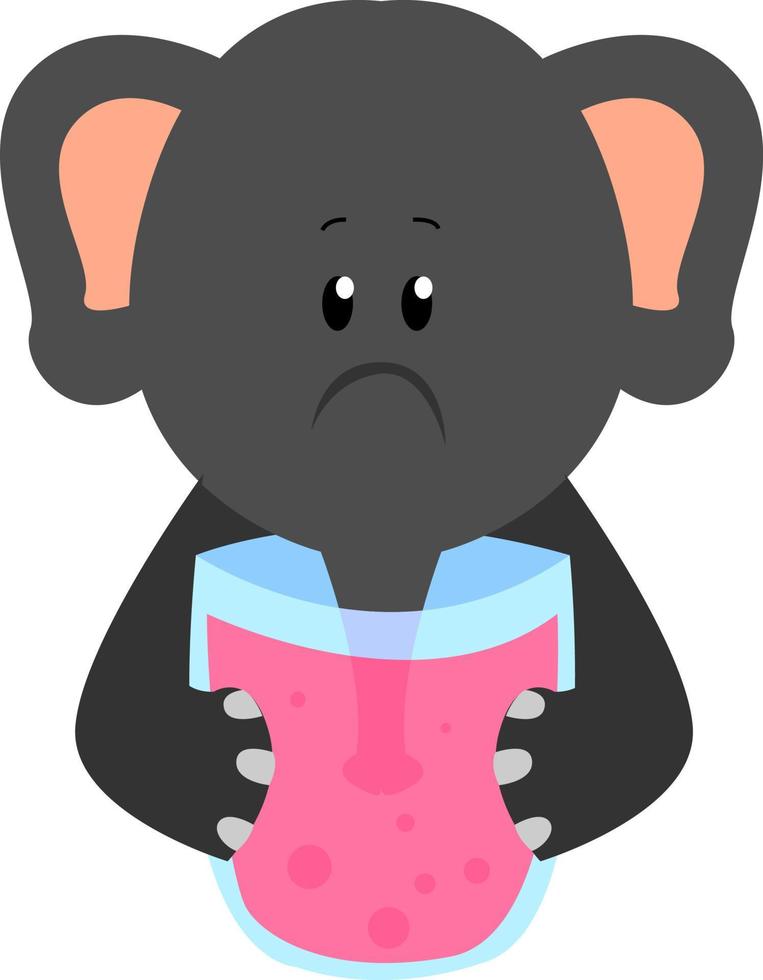 elefante bebendo, ilustração, vetor em fundo branco.