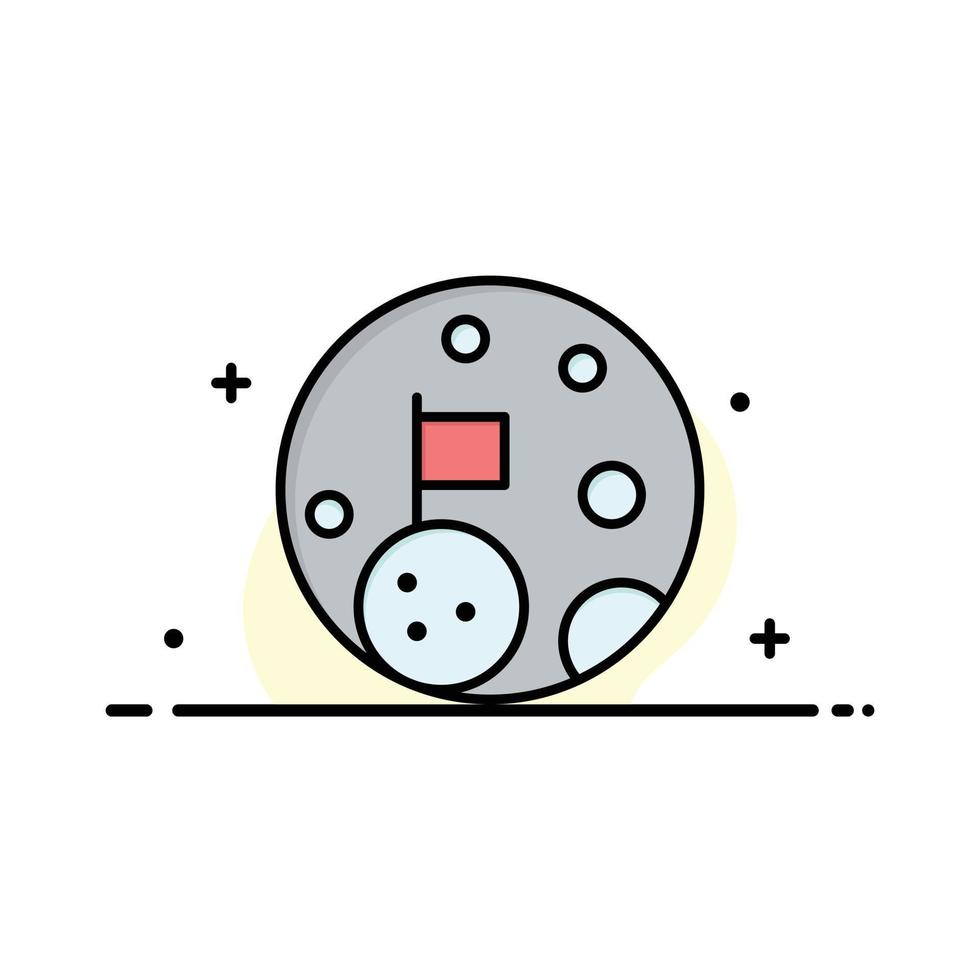 modelo de logotipo de negócios de planeta de espaço de bandeira de lua cor lisa vetor