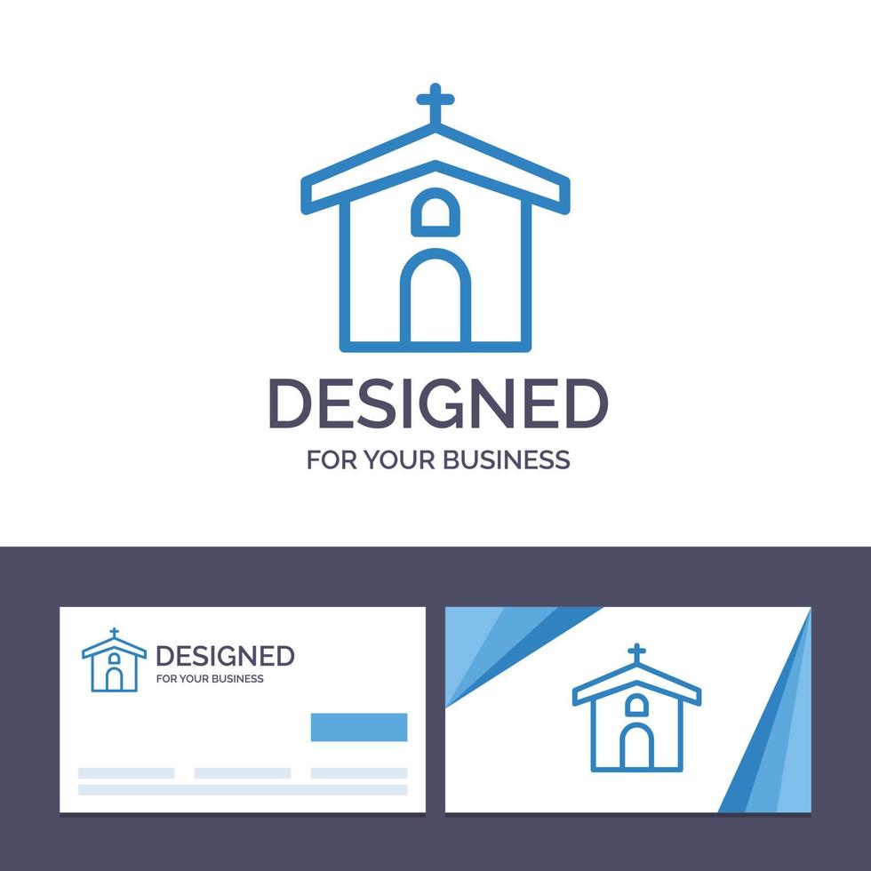 cartão de visita criativo e modelo de logotipo celebração da igreja cruz cristã ilustração vetorial de páscoa vetor