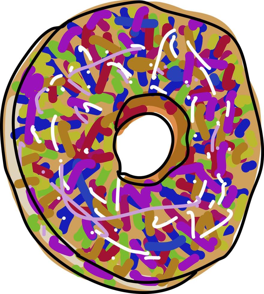 donut, ilustração, vetor em fundo branco.