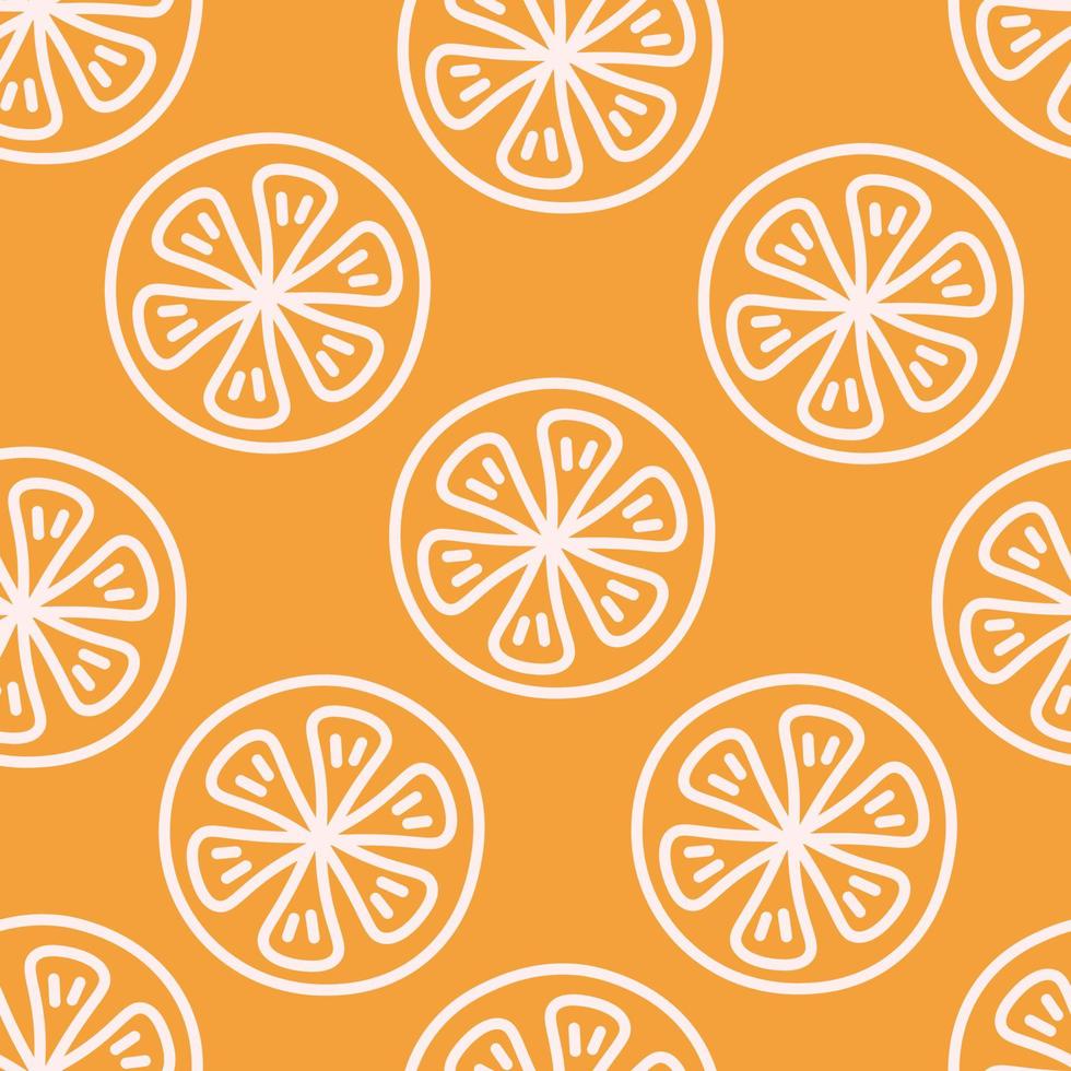 doodle padrão sem emenda de fruta laranja vetor