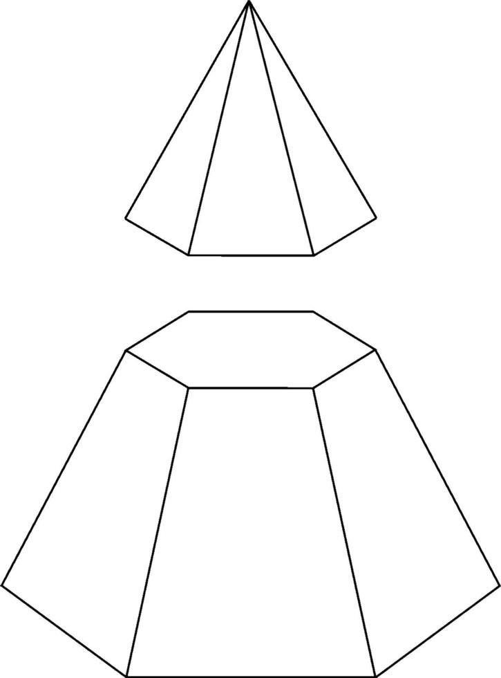 cone hexagonal, ilustração vintage. vetor