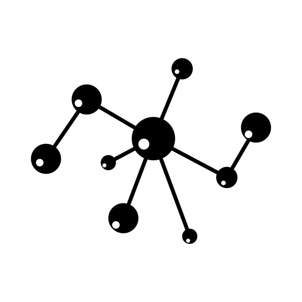 ícone molecular. contorno molecular em fundo branco. ilustração vetorial. eps 10. vetor