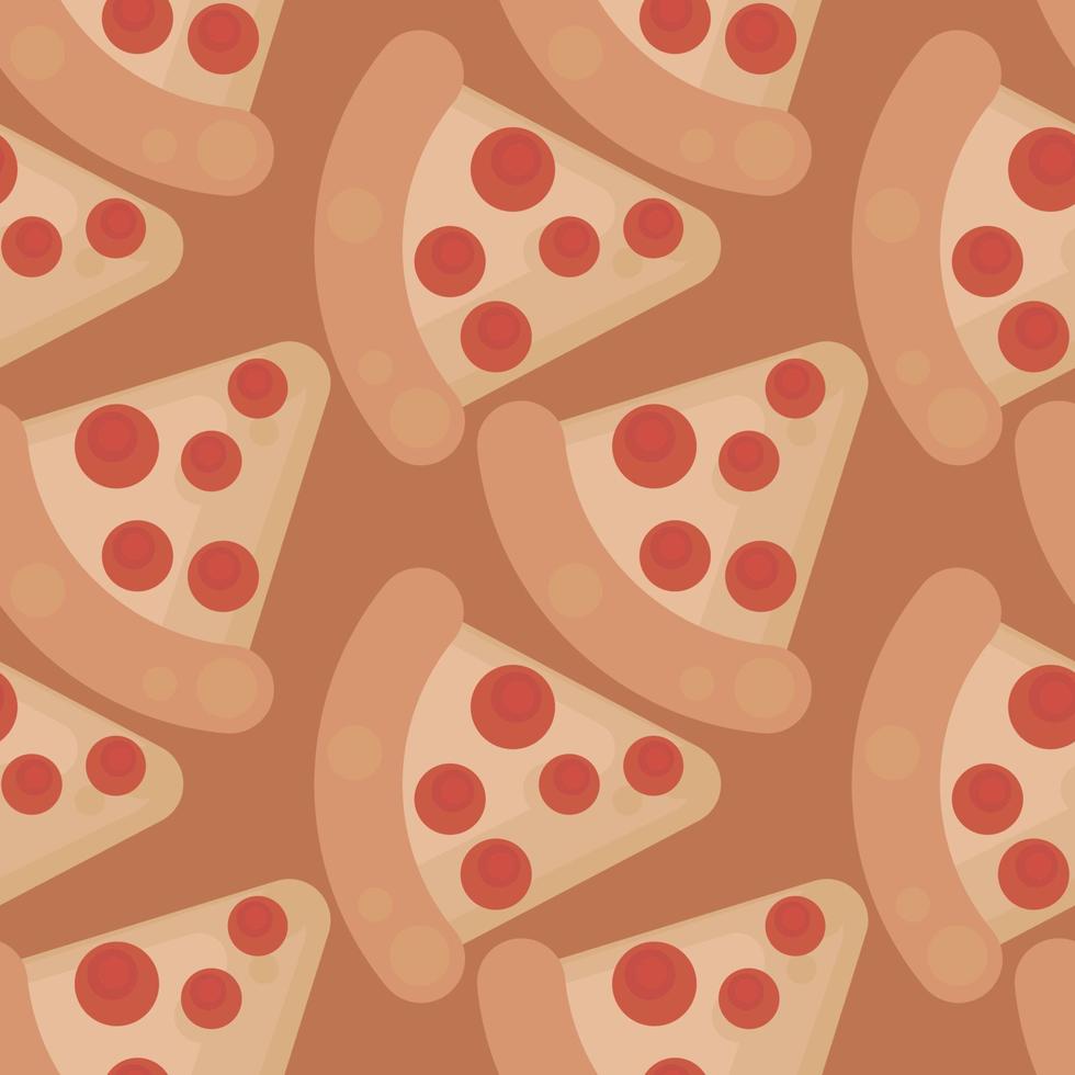 padrão de fatias de pizza, ilustração, vetor em fundo branco