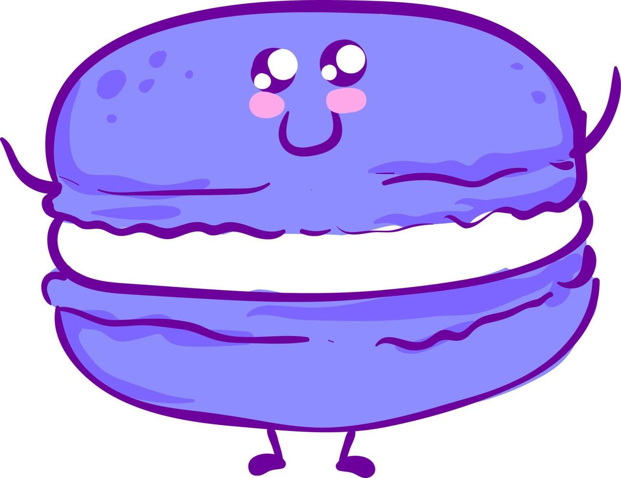 macaron bem roxo, ilustração, vetor em fundo branco.