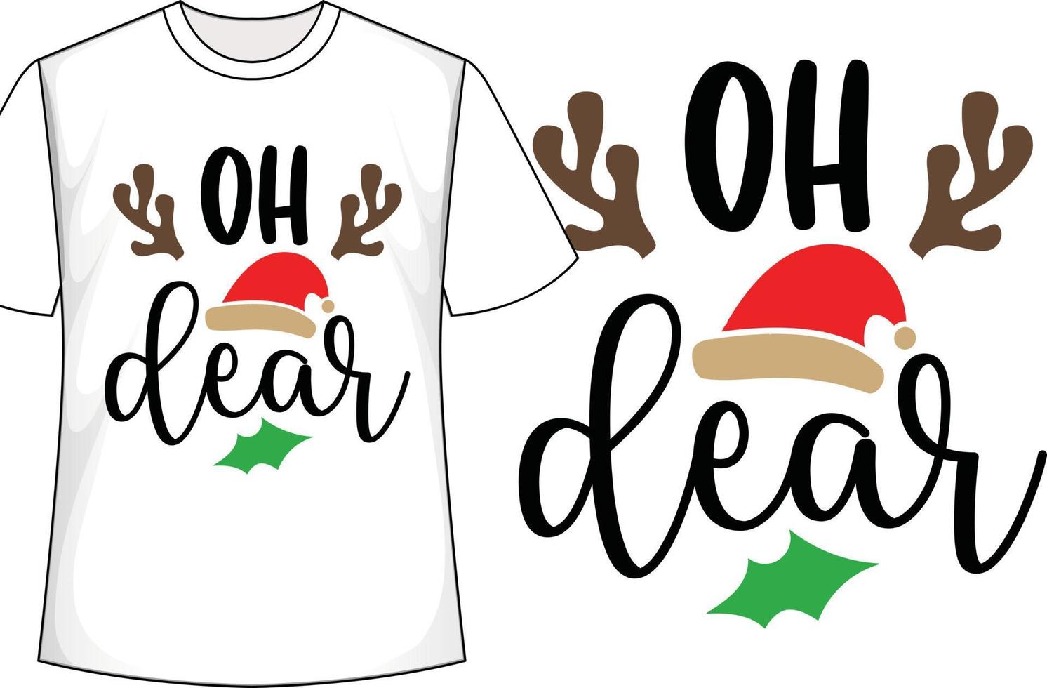 oh querido design de camiseta de natal vetor