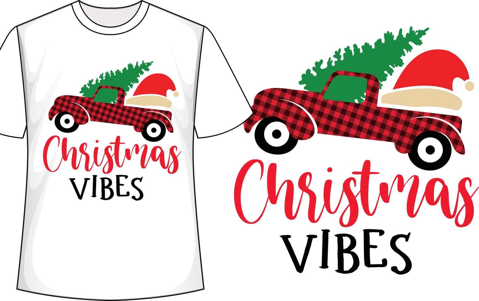 vibes de natal design de camiseta de natal vetor