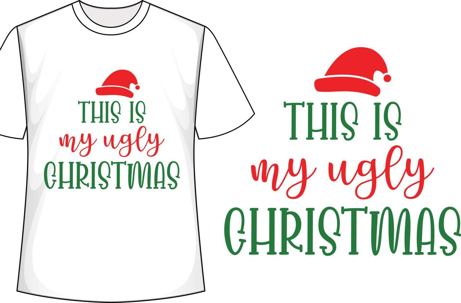 este é o meu design feio de camiseta de natal de natal vetor