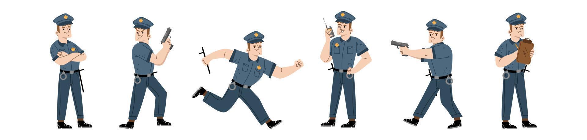 policial, policial ou personagem de guarda vetor