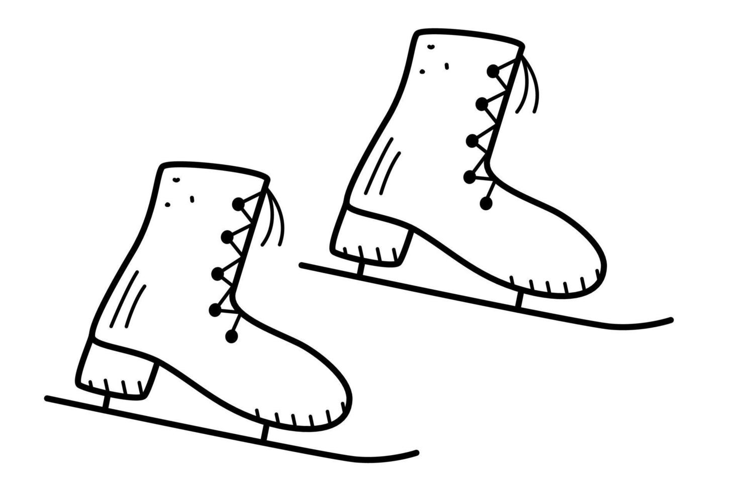 patins de gelo, ícone de patinação artística. elemento de doodle vetorial, ilustração de desenho animado, conceito de atividades ao ar livre ou esportes vetor