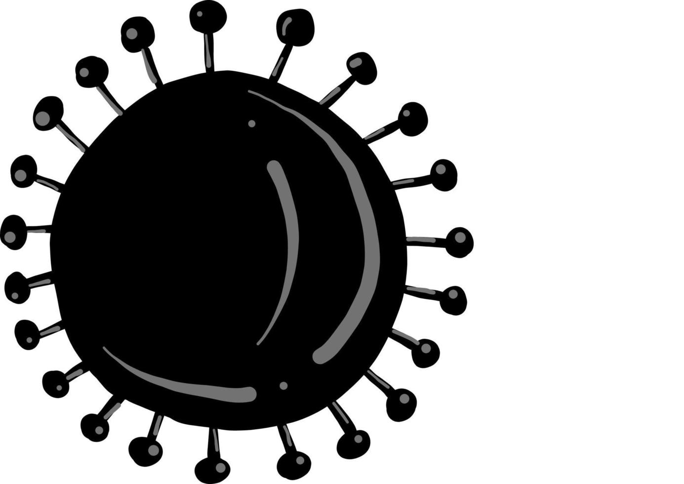coronavírus preto, ilustração, vetor em fundo branco