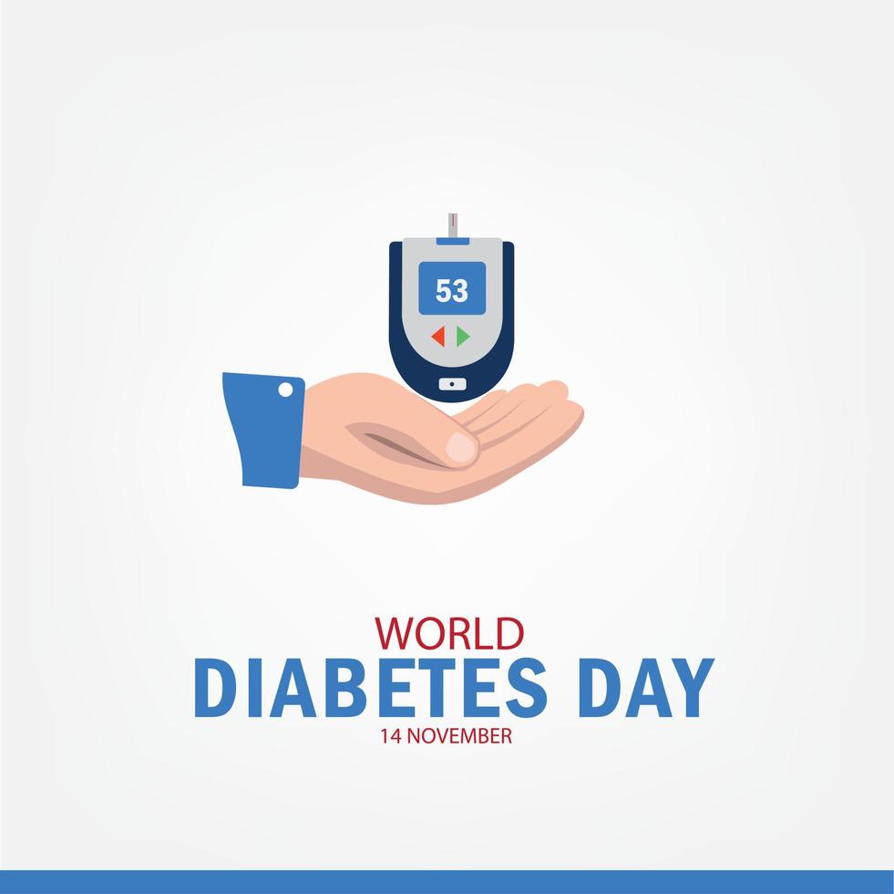 ilustração vetorial do dia mundial do diabetes. design simples e elegante vetor