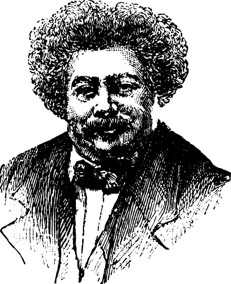 alexandre dumas, ilustração vintage vetor