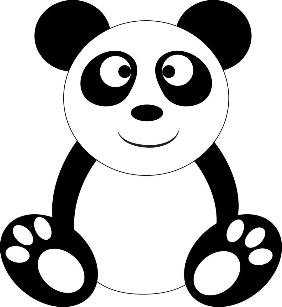 clipart de um vetor de panda em pé ou ilustração colorida