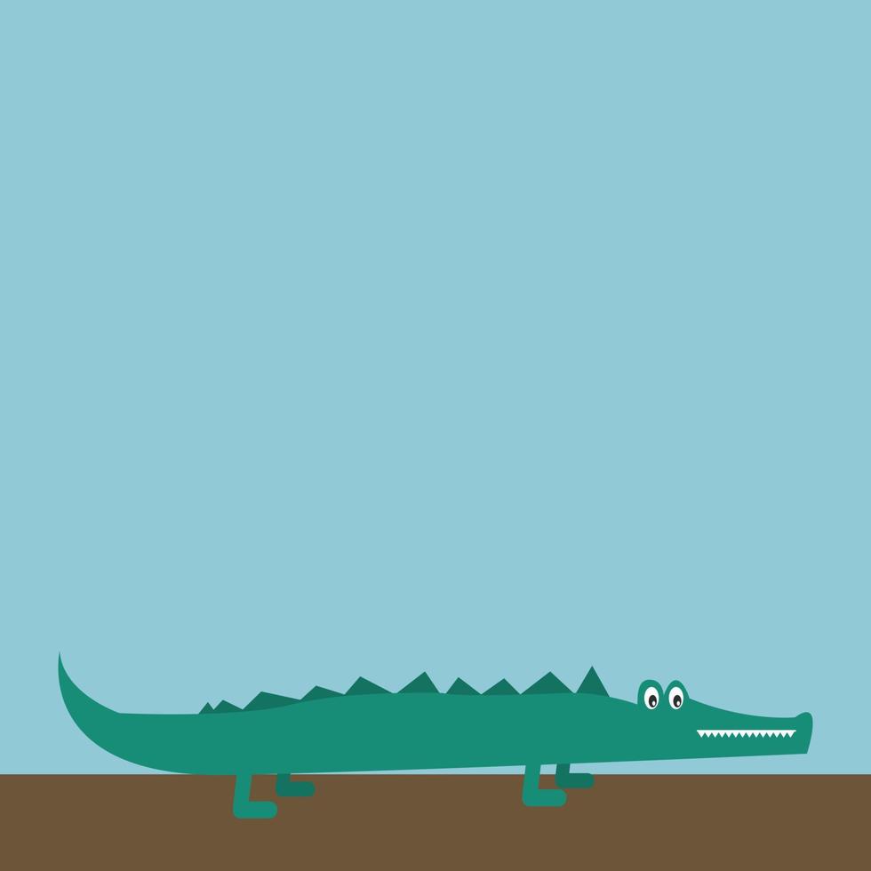 crocodilo, ilustração, vetor em fundo branco.
