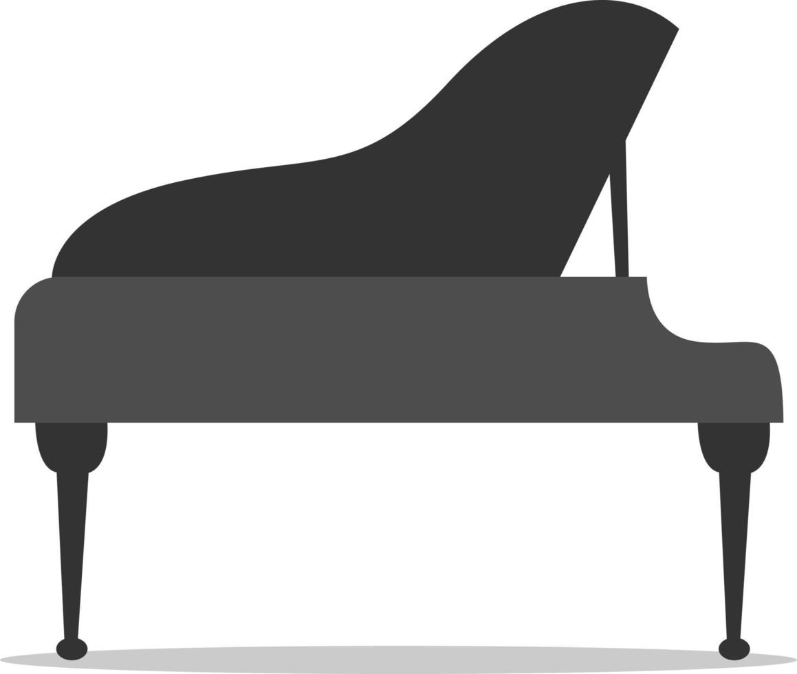 piano preto, ilustração, vetor em fundo branco.