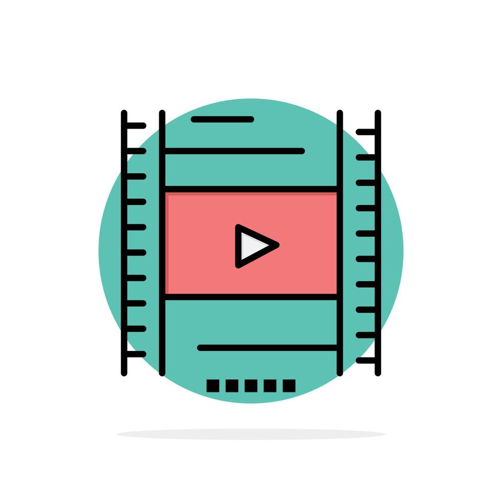 vídeo aula filme educação círculo abstrato fundo ícone de cor plana vetor