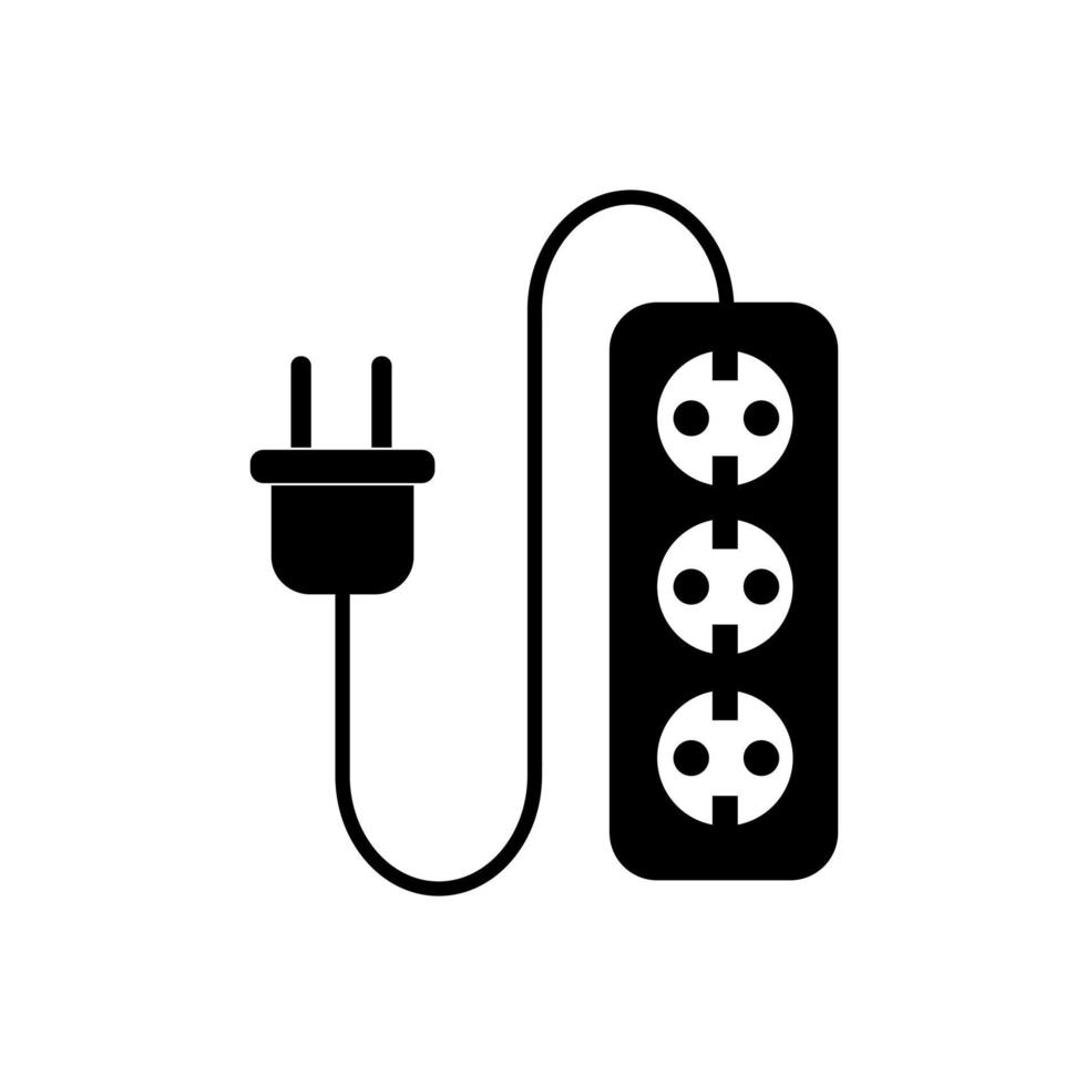 ícone de vetor de soquete de energia em estilo simples.