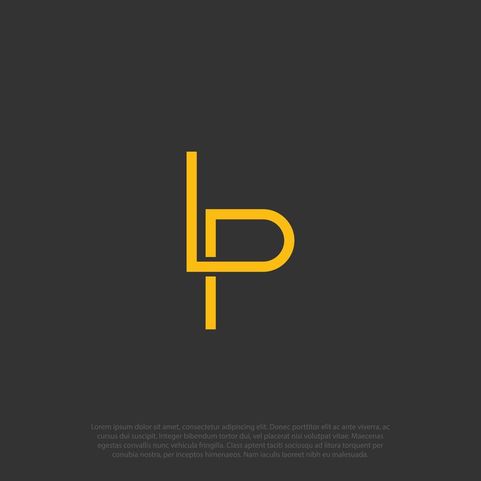 alfabeto letras iniciais monograma logotipo lp pl lp vetor