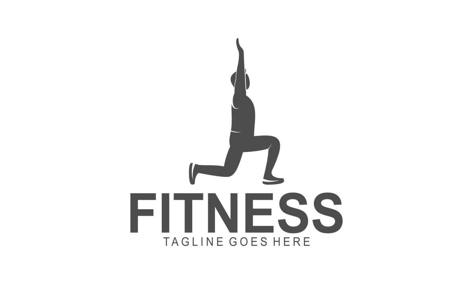 logotipo de treino. fitness, aeróbico e exercícios de treino no ginásio. vetor