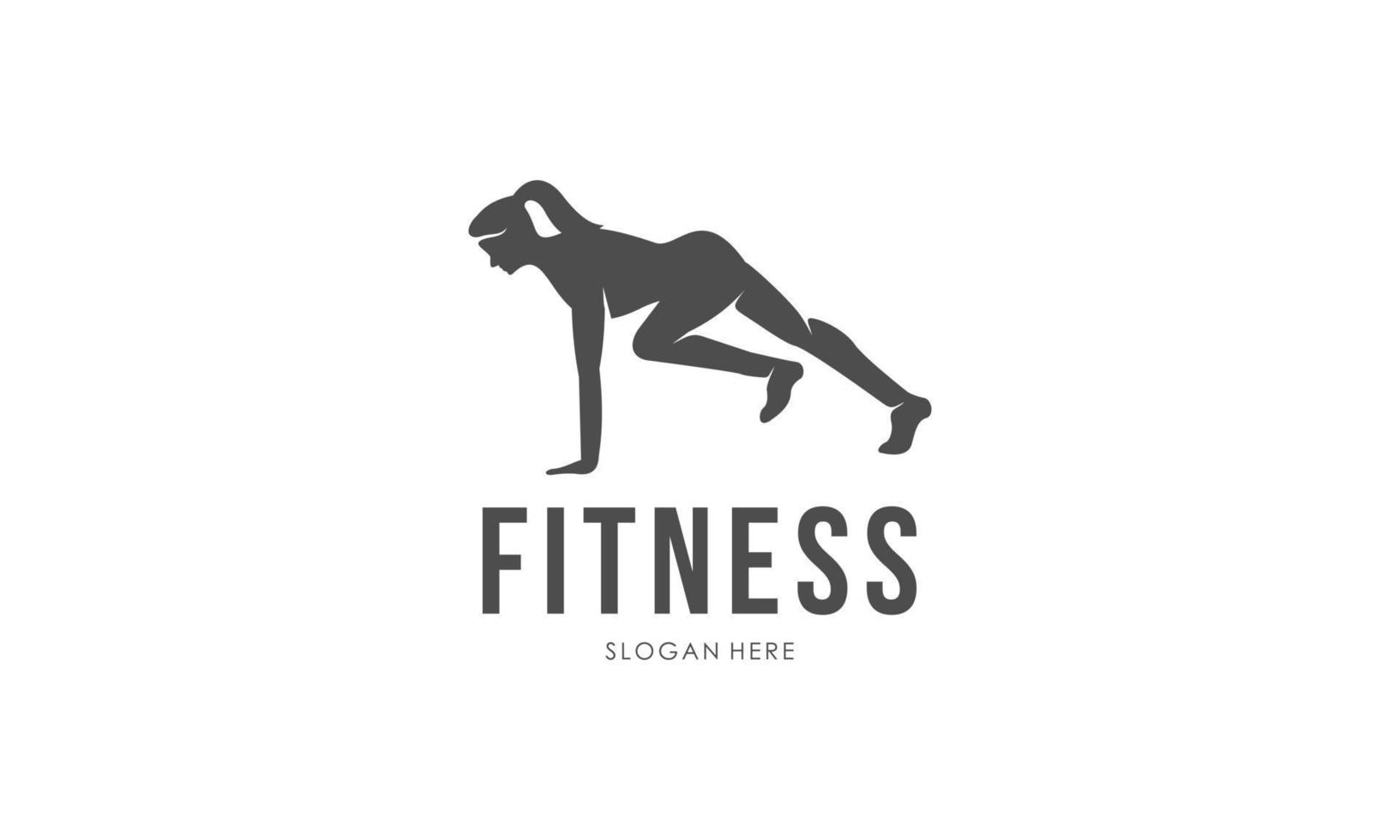 logotipo de treino. fitness, aeróbico e exercícios de treino no ginásio. vetor