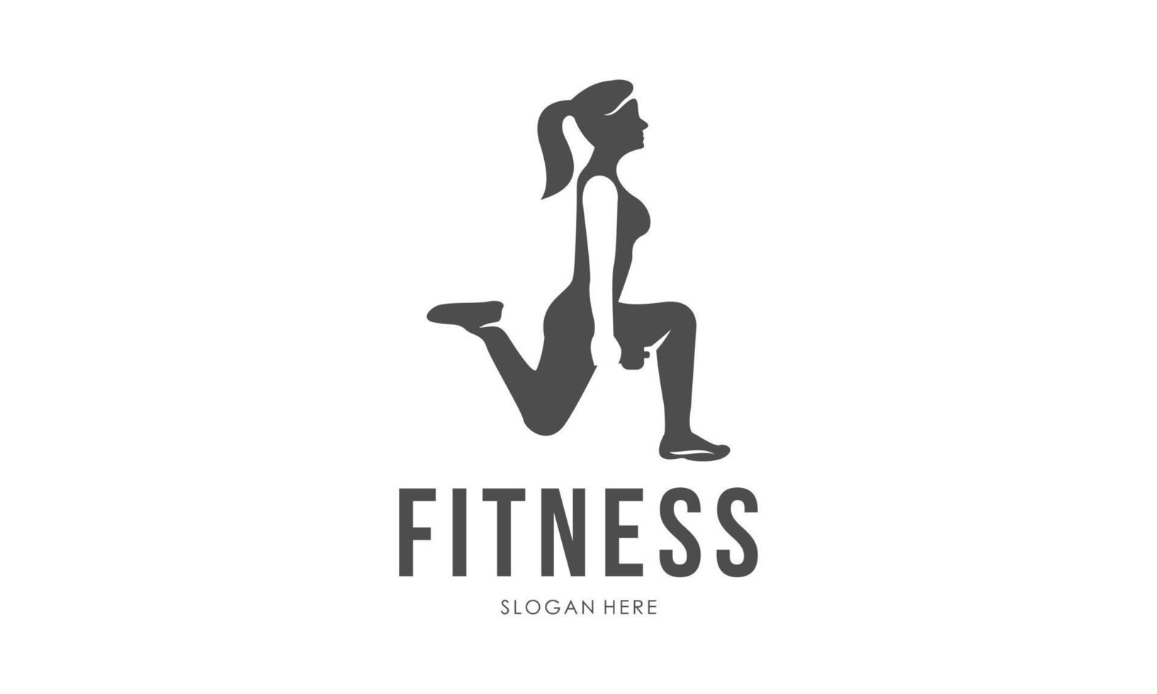 logotipo de treino. fitness, aeróbico e exercícios de treino no ginásio. vetor