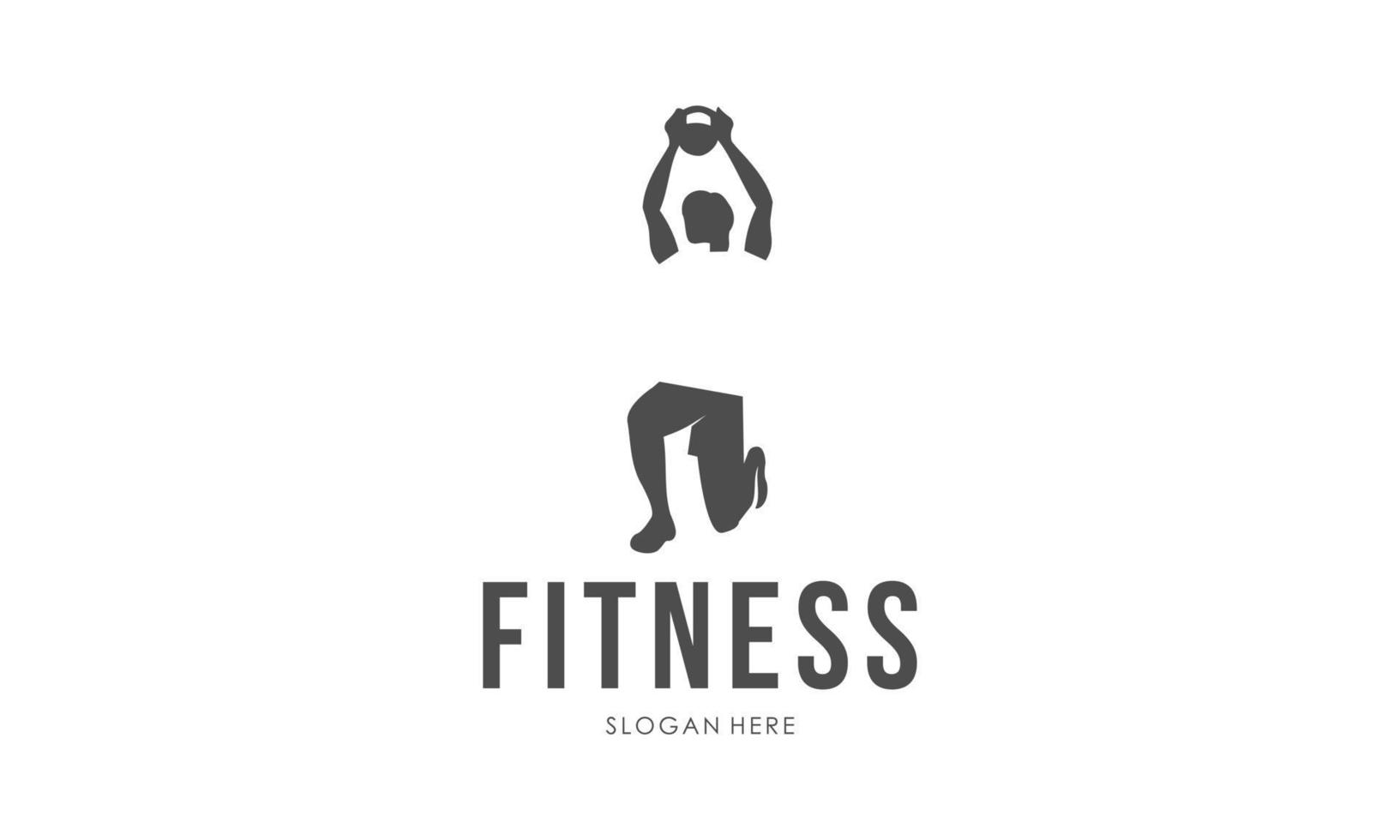 logotipo de treino. fitness, aeróbico e exercícios de treino no ginásio. vetor