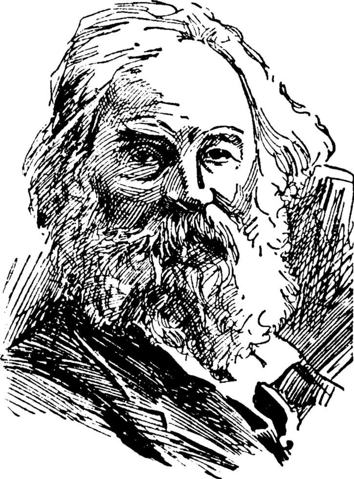 Walt Whitman, ilustração vintage vetor