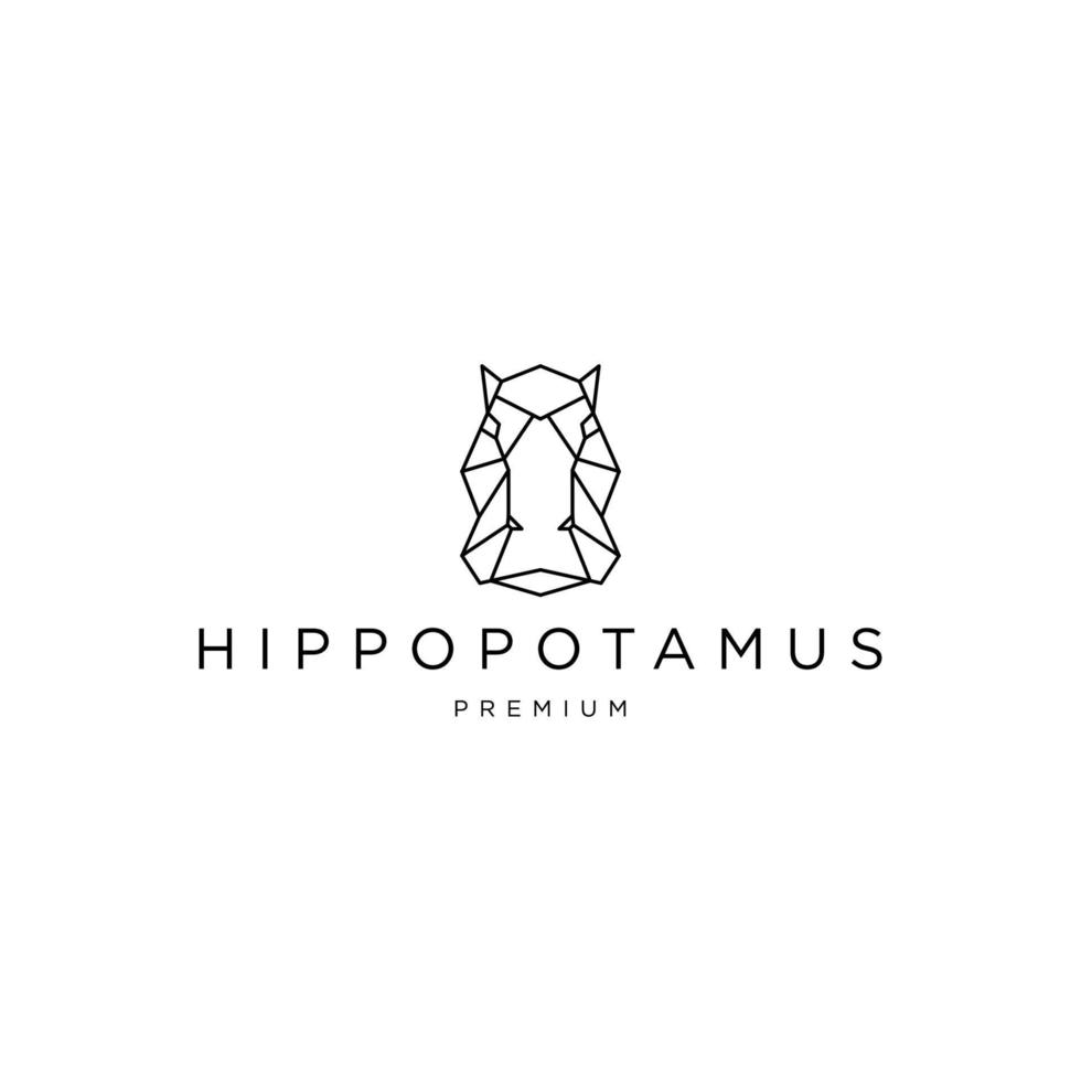 modelo de design de ícone de logotipo de hipopótamo vetor