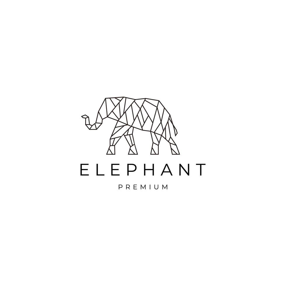 modelo de design de ícone de vetor de logotipo poligonal geométrico de elefante