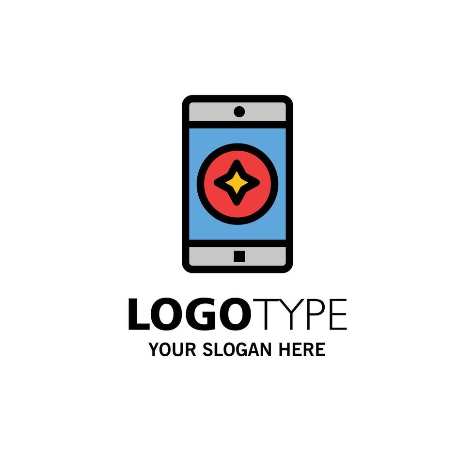 modelo de logotipo de negócios de aplicativo móvel móvel favorito cor lisa vetor