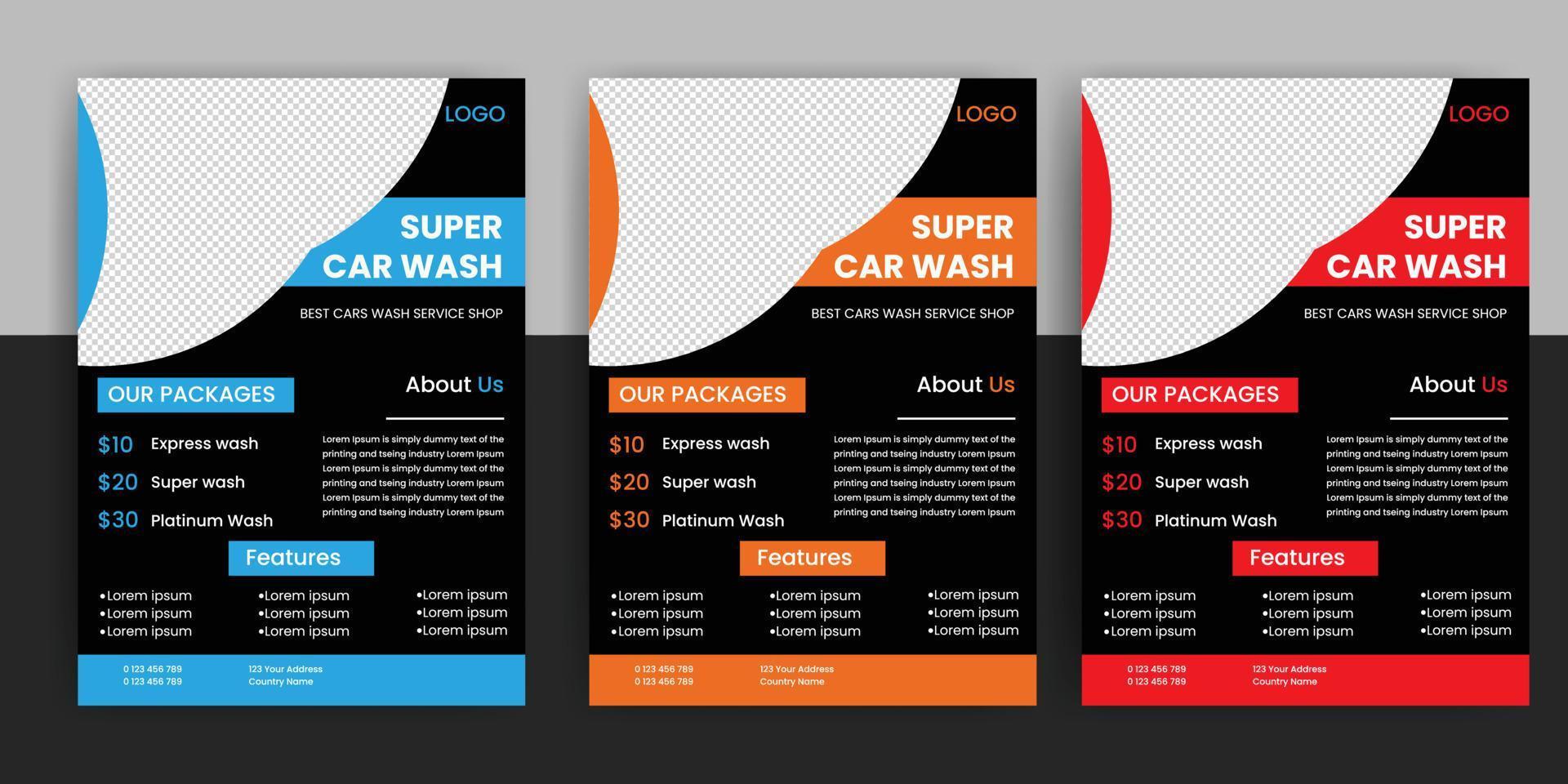 download grátis de panfleto de aluguel de carros moderno para lavagem de carros vetor
