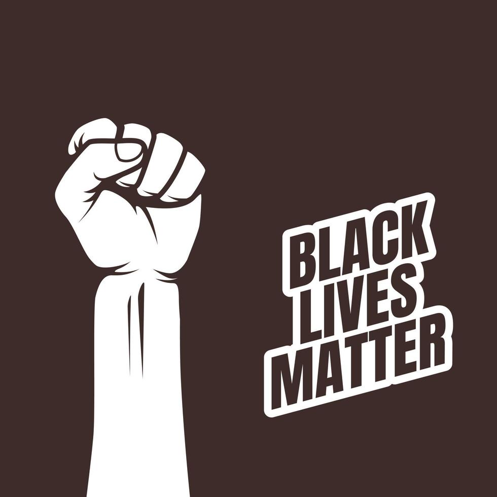vidas negras importam - mão cerrada - símbolo de protesto - ilustração vetorial, luta pelos direitos humanos vetor