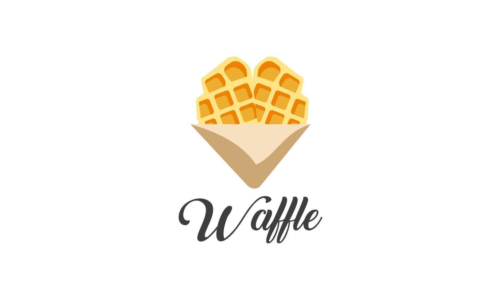 waffle sobremesa comida doce padaria logotipo vetor