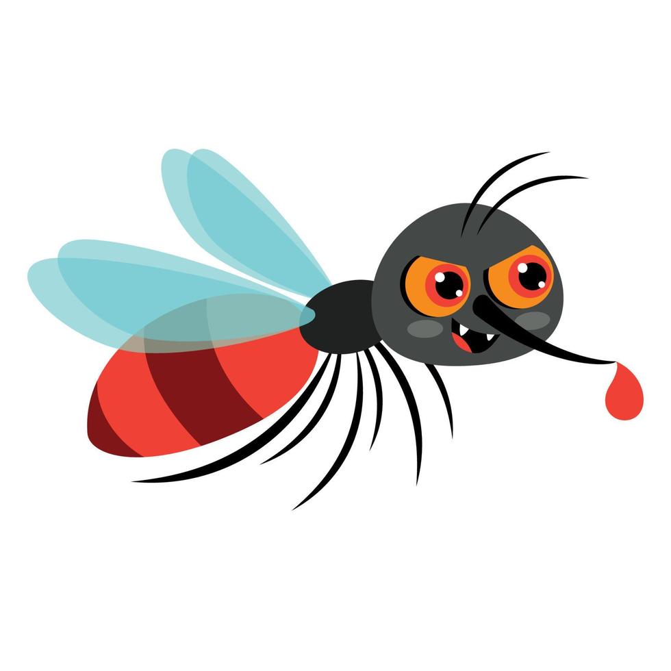 ilustração dos desenhos animados de um mosquito vetor