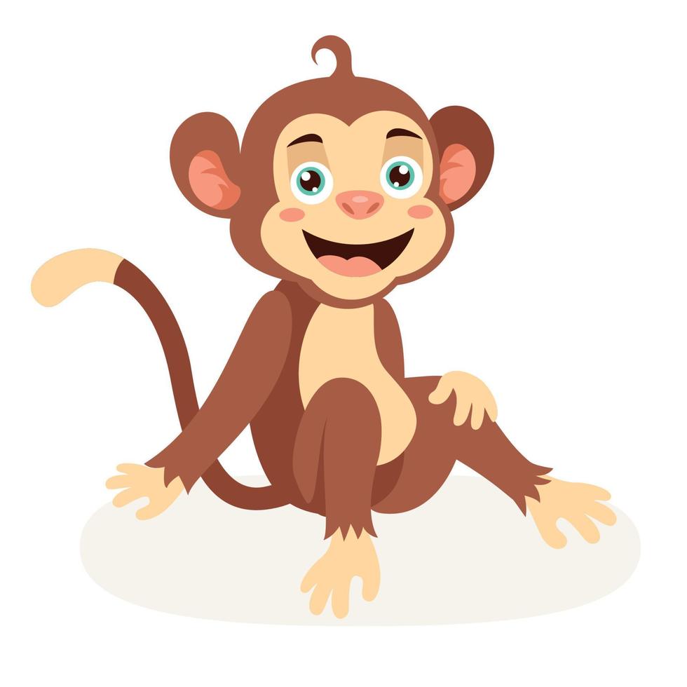 Macaco Pequeno - Ilustração De Desenho Animado Colorido, Vetor Royalty Free  SVG, Cliparts, Vetores, e Ilustrações Stock. Image 11995090