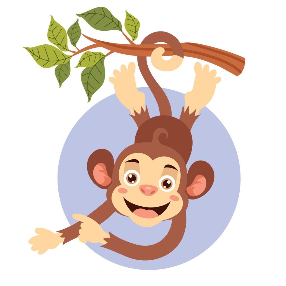 ilustração vetorial de um macaco em um estilo de desenho animado 14867111  Vetor no Vecteezy