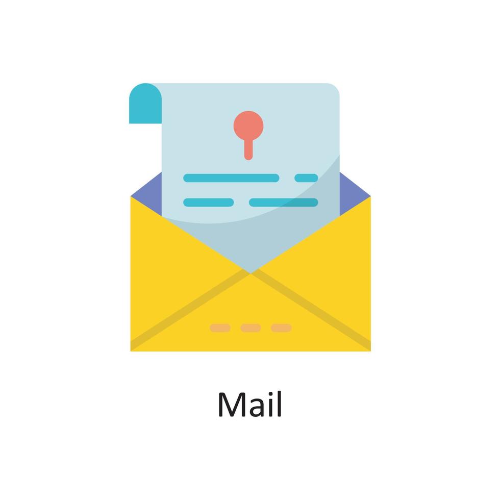 ilustração de design de ícone plana de vetor de correio. símbolo de computação em nuvem no arquivo eps 10 de fundo branco