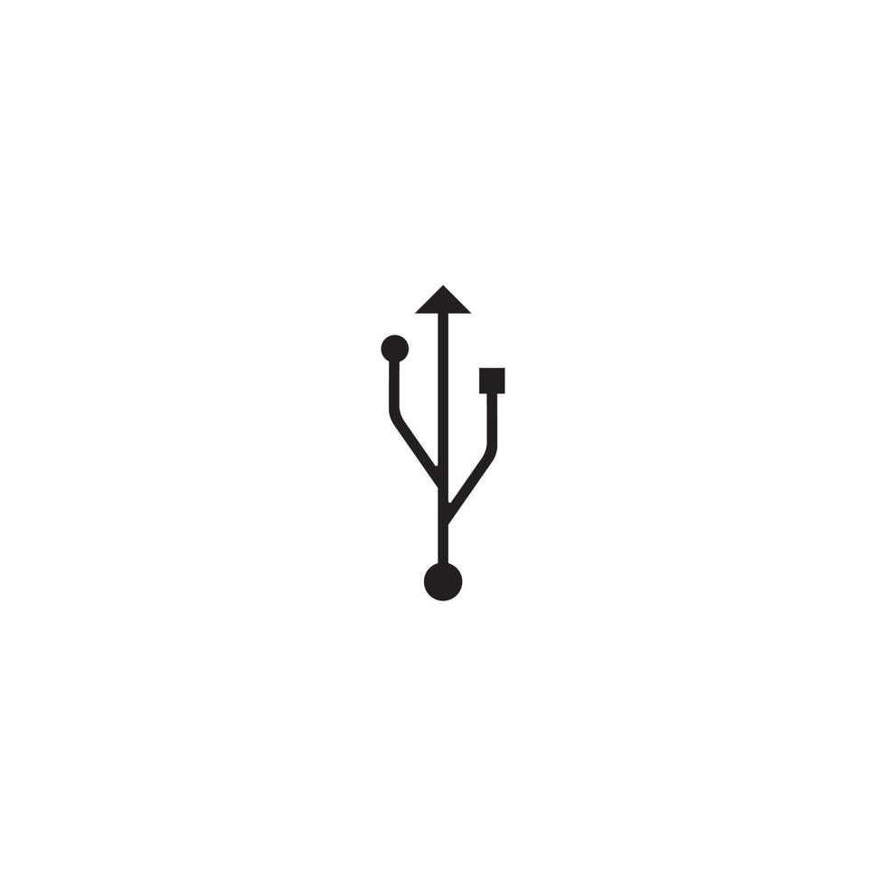 ícone de vetor de logotipo de símbolo usb