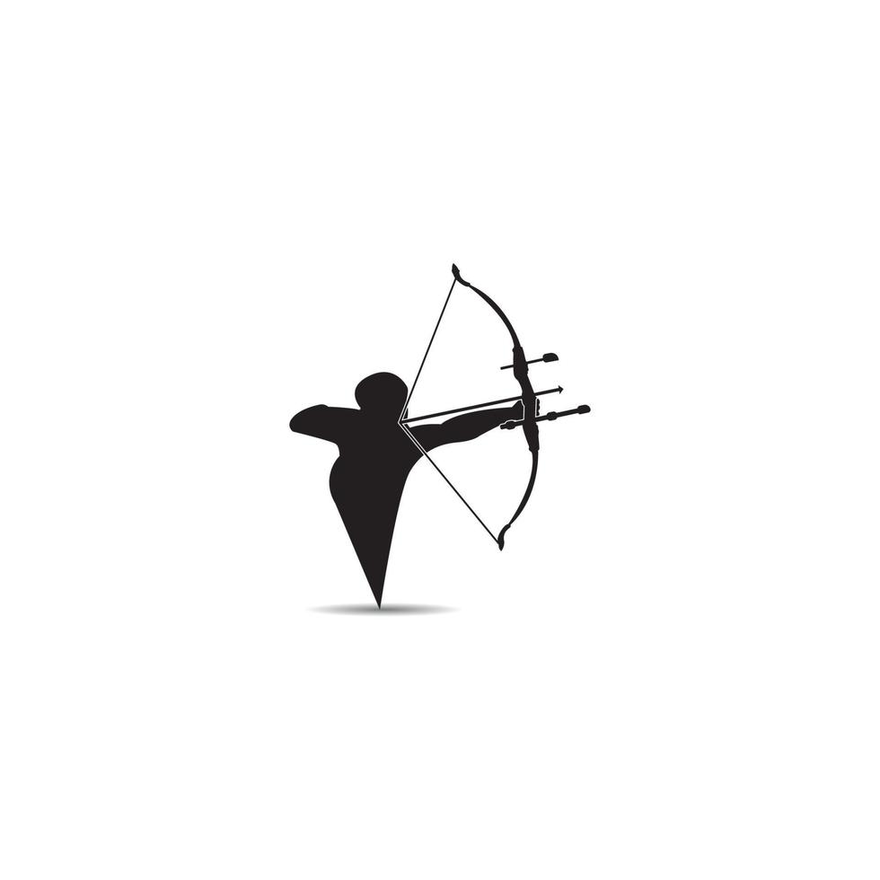 design de ilustração vetorial de ícone de logotipo de tiro com arco vetor