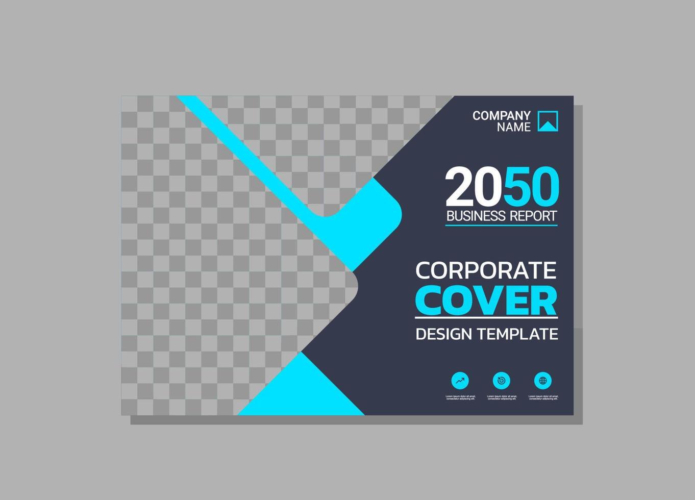 design horizontal de capa de livro corporativo vetor