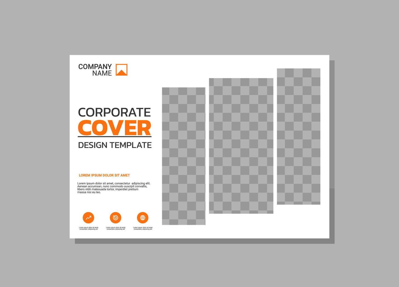 design horizontal de capa de livro corporativo vetor