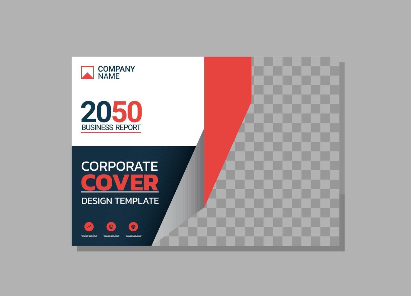 design horizontal de capa de livro corporativo vetor