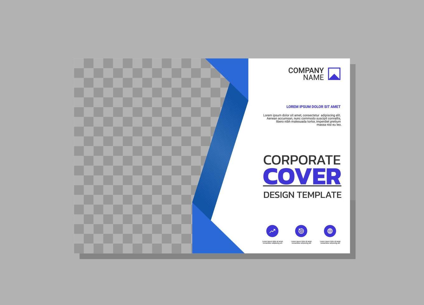 design horizontal de capa de livro corporativo vetor