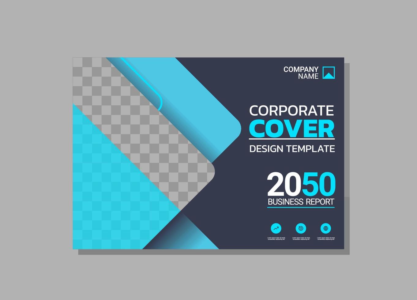 design horizontal de capa de livro corporativo vetor