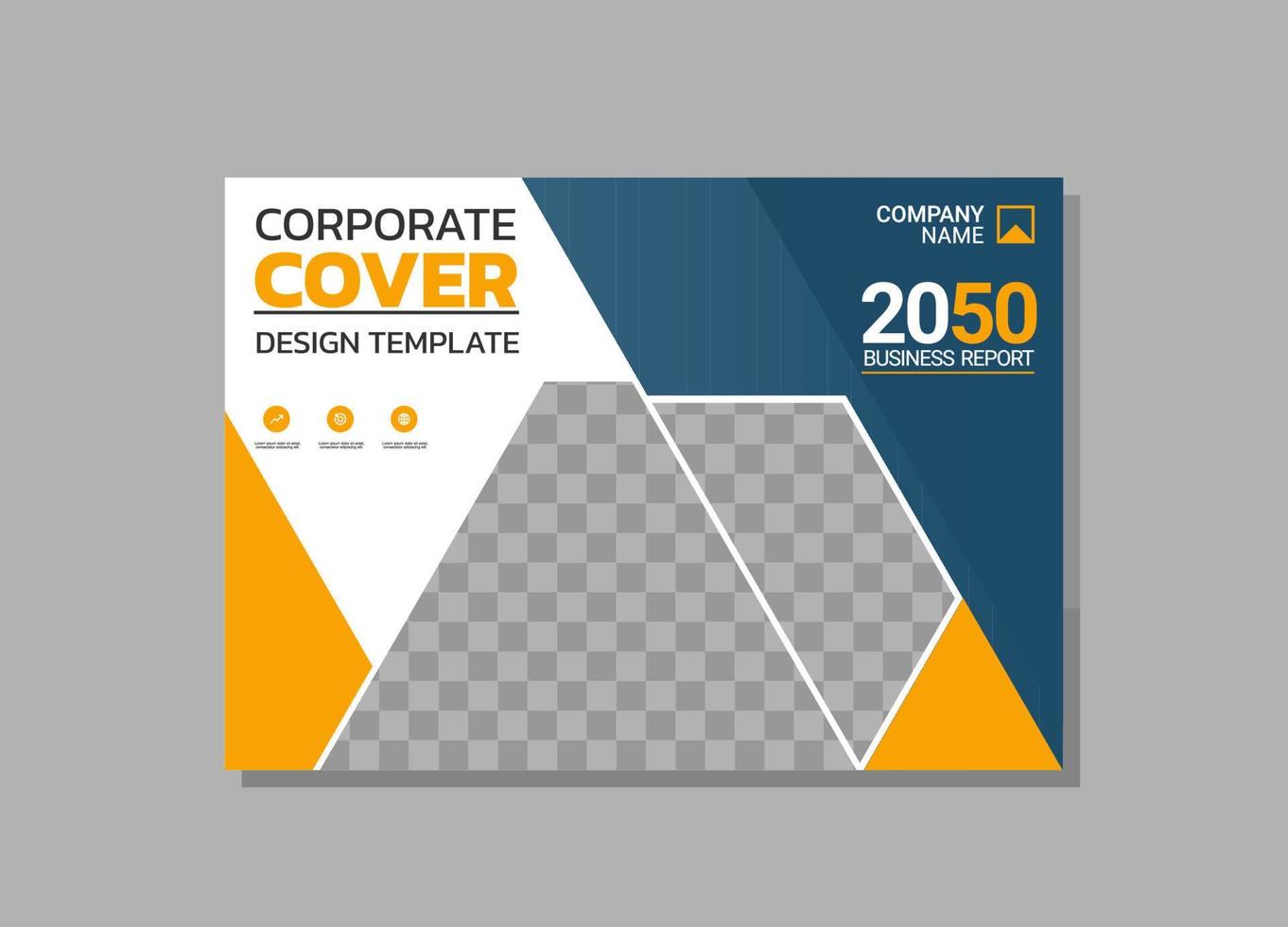 design horizontal de capa de livro corporativo vetor